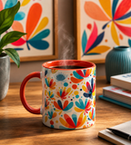 Bright Colourful Abstract Pattern Ceramic Mug – Perfect for Coffee Lovers