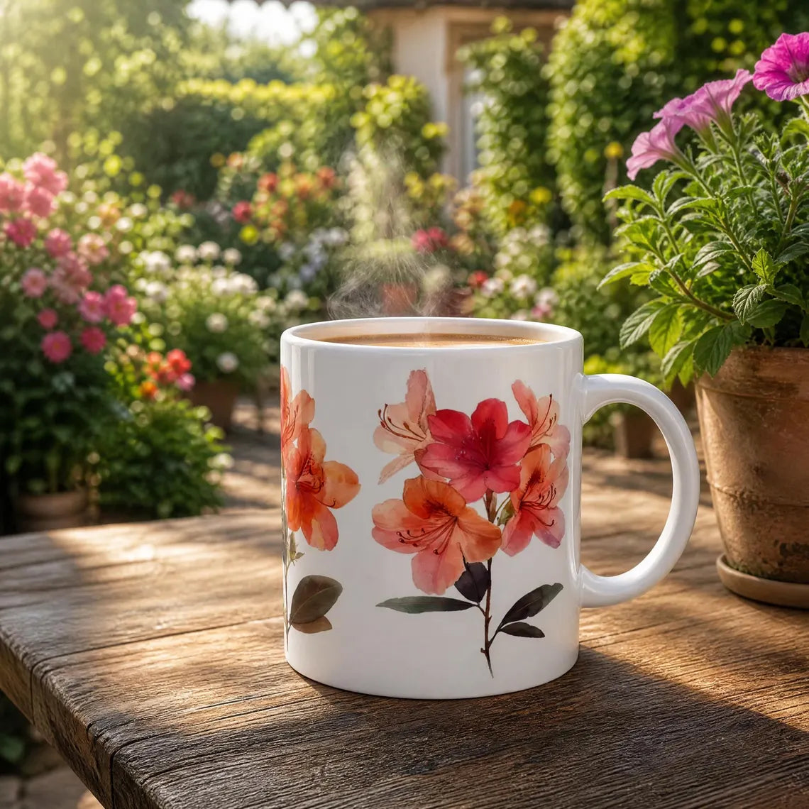 Colourful Azalea Flower Mug