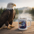Eagle Coffee Mug – 11oz Ceramic Mug with Colorful Accents