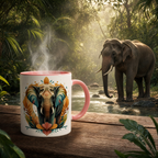 Elephant Art Coffee Mug – Unique Gift, Ceramic 11oz, Dishwasher & Microwave Safe