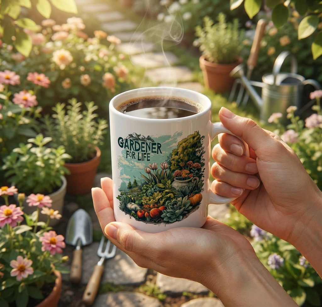 Gardener Gift Mug - Ceramic Coffee Cup for Plant Lovers, 11oz, Dishwasher & Microwave Safe