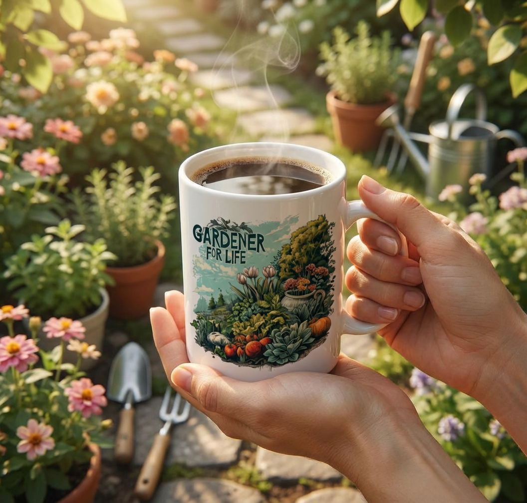 Gardener Gift Mug - Ceramic Coffee Cup for Plant Lovers, 11oz, Dishwasher & Microwave Safe