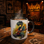 Manga Style Guitar Teenager Mug – 11oz Ceramic, Dishwasher & Microwave Safe
