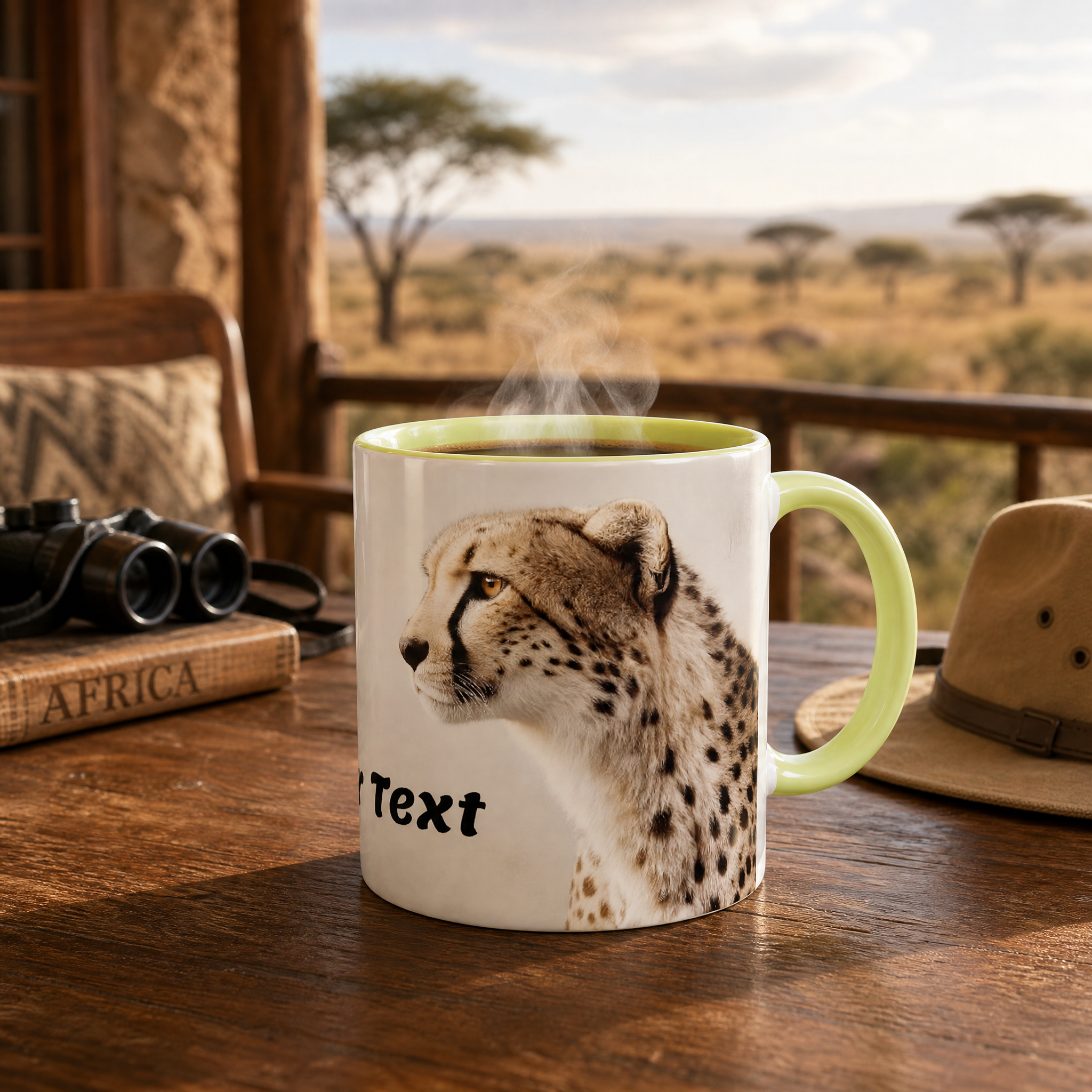Saharan Cheetah Coffee Mug – Wildlife Art Ceramic Mug | African Big Cat Gift