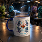 Sci-fi Android War Coffee Mug – Futuristic 11oz Ceramic Drinkware