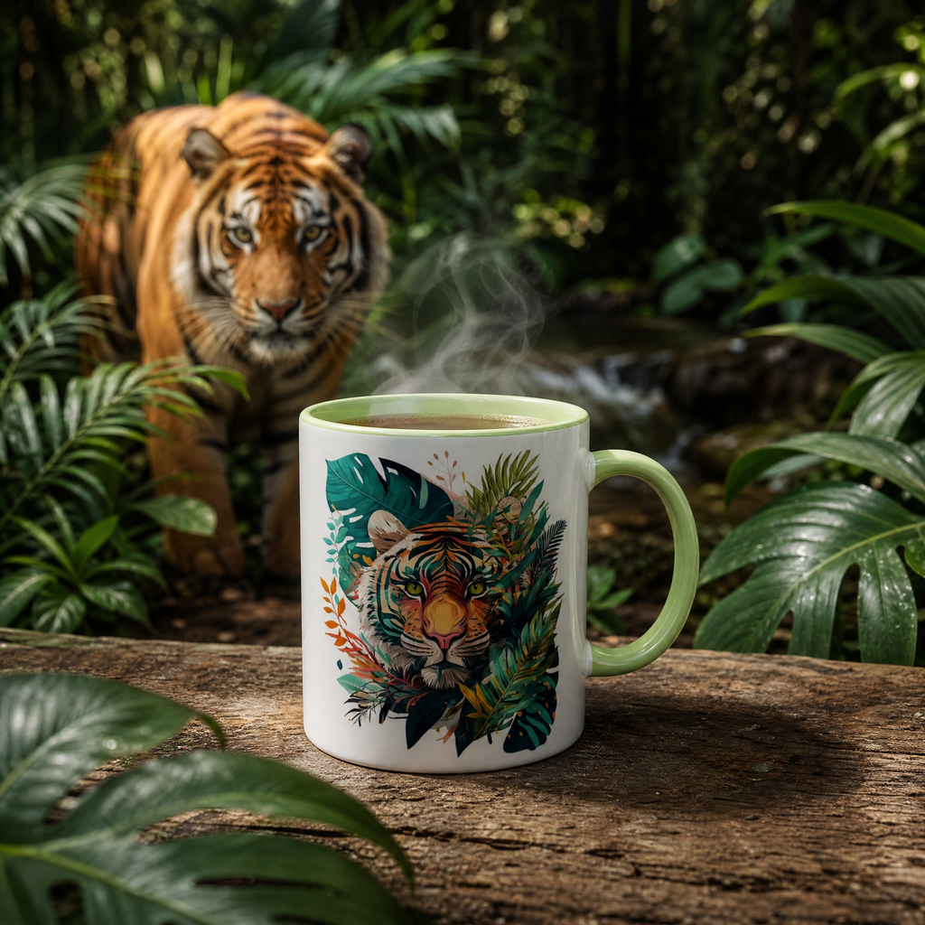 Tiger in Jungle Gift Coffee Mug – 11oz Ceramic, Dishwasher & Microwave Safe