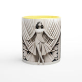 Silver Lady Art Deco Ceramic Coffee Mug