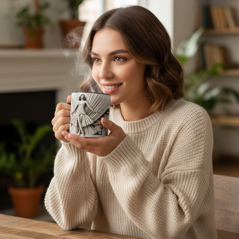 Silver Lady Art Deco Mug