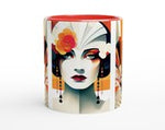 Retro Art Deco Ceramic Mug: Vintage-Inspired Coffee Cup