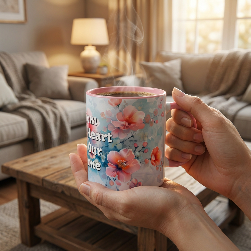 Mums Moms Coffee Mug - The Heart of Our Home | 11oz Ceramic Gift