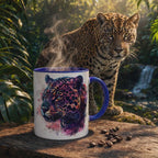 Jaguar Gift Mug - 11oz Ceramic Cup, Dishwasher & Microwave Safe with Colorful Rim