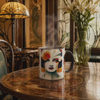 Retro Style Lady Coffee Mug - Glossy White 11oz Ceramic Design