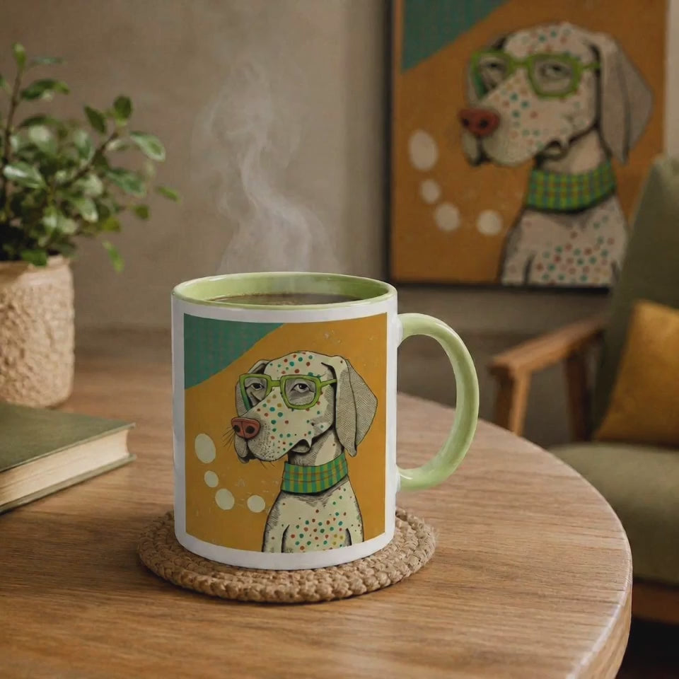 Dog Art Coffee Mug - 11oz Ceramic Mug for Dog Lovers | Dishwasher & Microwave Safe
