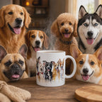 Colorful Ceramic Dog Illustration Coffee Mug – 11oz Whimsical Design