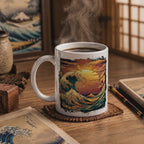 Kanagawa Mug, Japanese Art Gift Manga Mug Asian Classic Art ukiyo-e artist Hokusai big coffee mug