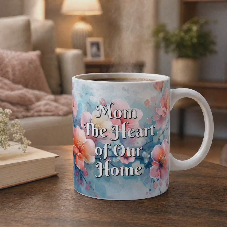 Mums Moms Coffee Mug - The Heart of Our Home | 11oz Ceramic Gift