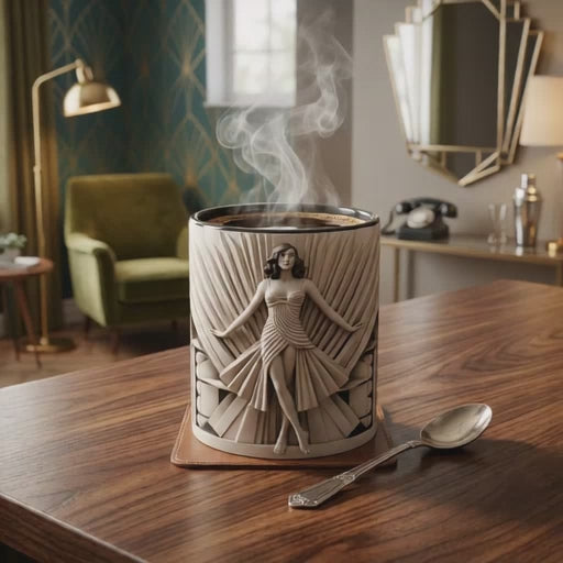 Luxury Silver Lady Art Deco Mug | Gift for Art Lovers